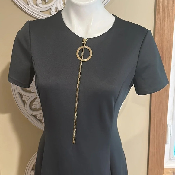 DKNY ZIPPERED FIT & FLARE DRESS, - Picture 5 of 8